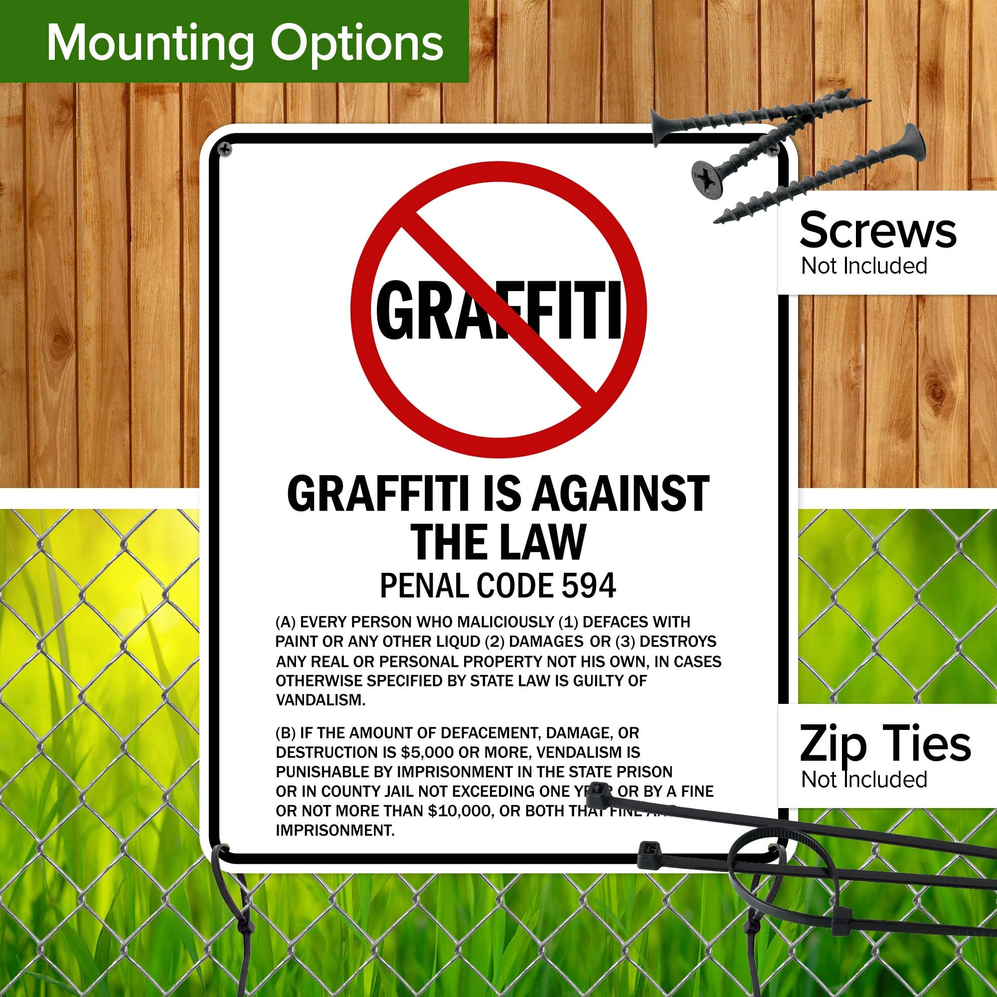 Amazon.com : Graffiti Is Against The Law California Penal Code 594